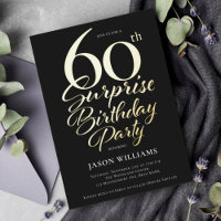 Black and Gold Surprise 60th Birthday Party
