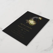 Black and Gold Swan Quinceañera Foil Invitation (Rotated)
