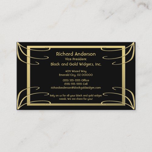 Black and Gold Swirl Business Card Templates