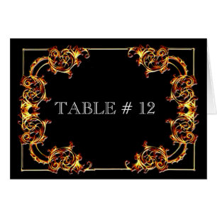 Black and gold table number wedding event