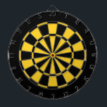 Black and Gold Team Colors Dartboard and Darts<br><div class="desc">Awesome team colors black and gold (yellow) dartboard with darts for your dorm room,  game room,  coach's office,  or man cave! Fun sports decor for any sports fan cheering on the black and gold! A great gift for your boyfriend,  husband,  son,  or dad!</div>