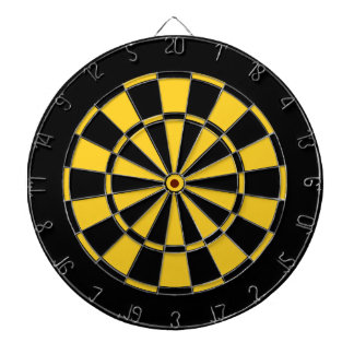 Black and Gold Team Colors Dartboard and Darts