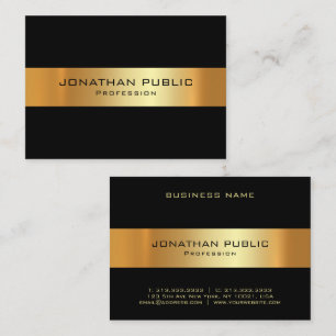 Black And Gold Template Modern Personalized Business Card