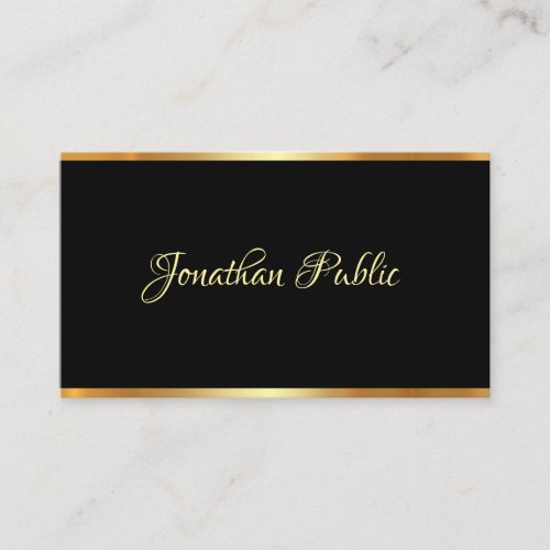 Black And Gold Template Professional Script Modern Business Card