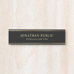 Black And Gold Template Stylish Classic Door Sign