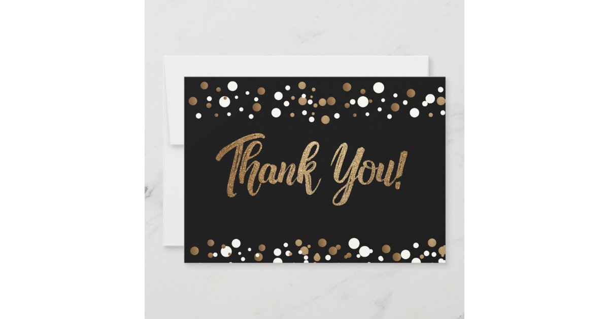 Black and Gold thank you 50th birthday Card | Zazzle