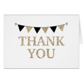 Black and Gold Thank You Card (Front Horizontal)