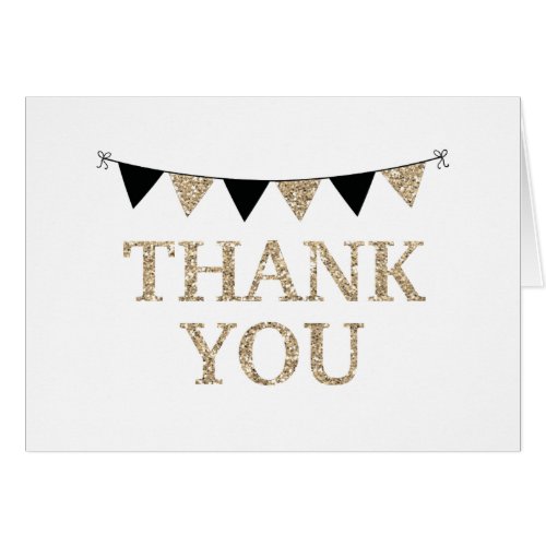 Black and Gold Thank You Card