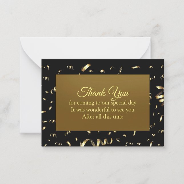 Black And Gold Thank You Cards (Front)