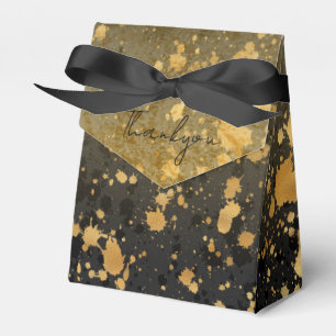 Black and Gold Thank You Favor Box