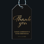 Black and Gold Thank You Gift Tags<br><div class="desc">Black and Gold Thank You Gift Tag</div>