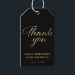 Black and Gold Thank You Gift Tags<br><div class="desc">Black and Gold Thank You Gift Tag</div>