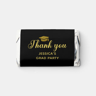 Black and gold Thank you graduation party Hershey's Miniatures