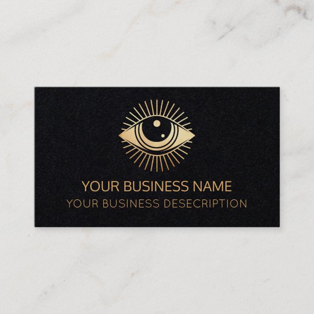 Black And Gold Third Eye Business Card (Front)
