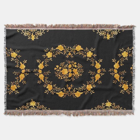 black and gold throw blanket