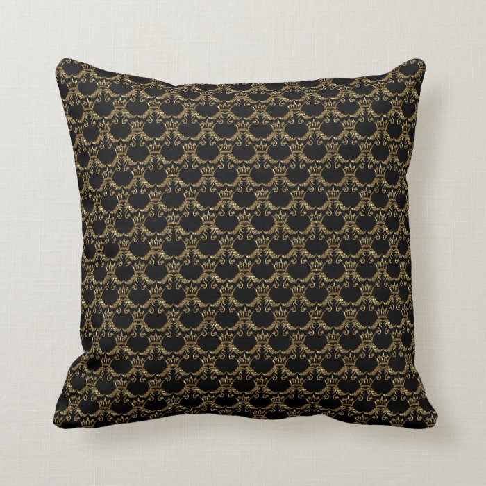 Black and Gold Throw Pillow Zazzle