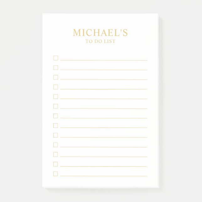 Black and Gold  To Do List Notes (Front)