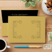 Black and Gold TONE A7 Envelope for 5"x7" Sizes (Desk)