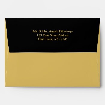 Black And Gold Tone A7 Envelope For 5"x7" Sizes by NiteOwlStudio at Zazzle
