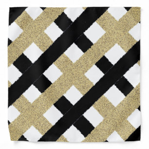 Black and Gold Torn Paper Strip Bandana