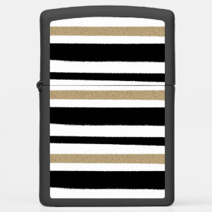 Black and Gold Torn Paper Strip  Zippo Lighter