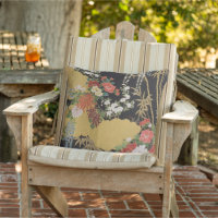 Black and Gold Traditional Japanese Floral Patio