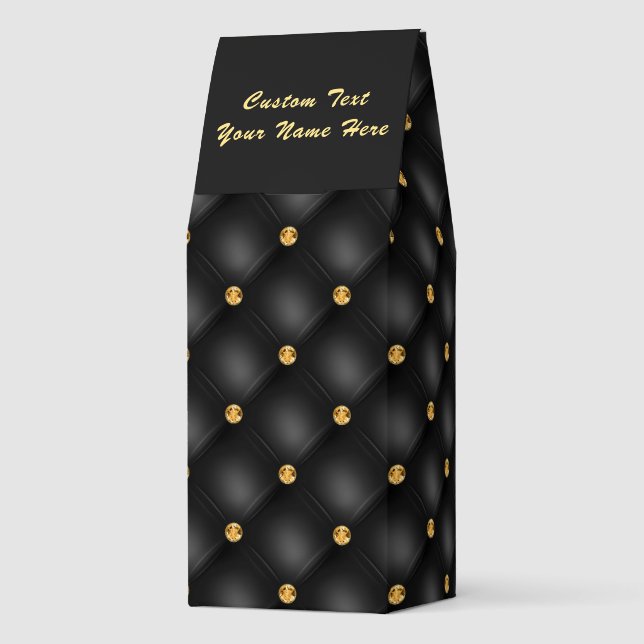 Black and Gold Tufted Roasted Coffee Custom Text (Back)