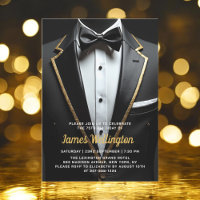 Black and Gold Tuxedo Birthday Event