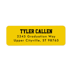Black and Gold Varsity Graduation Address Label