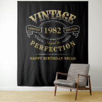 Black And Gold Vintage Aged To Perfection Birthday