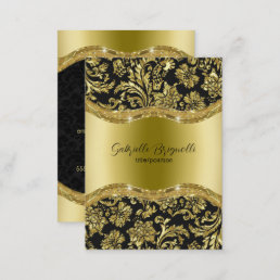 Black And Gold Vintage Damasks 5 Business Card