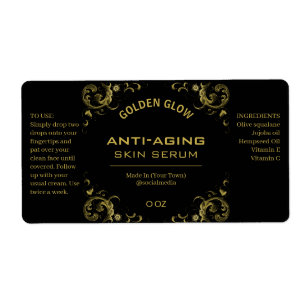 Black And Gold Vintage Serum Labels