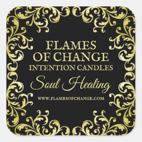 Black And Gold Vintage Spell Candle Labels