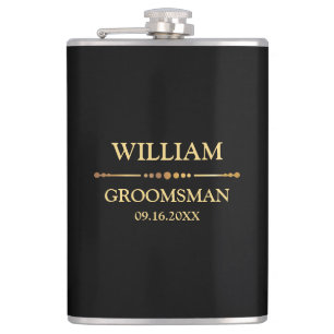 Black and Gold Vinyl Wrapped Flask