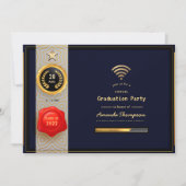 Black and Gold Virtual Graduation Party Invitation (Front)