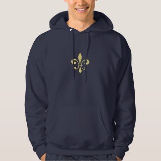 Black and Gold Washout Fleur De Lis