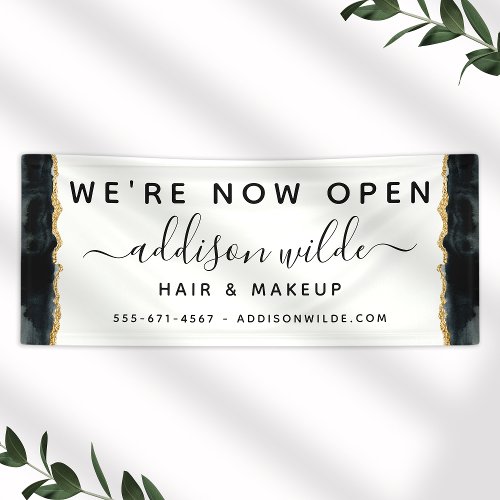 Black And Gold Watercolor Business Banner