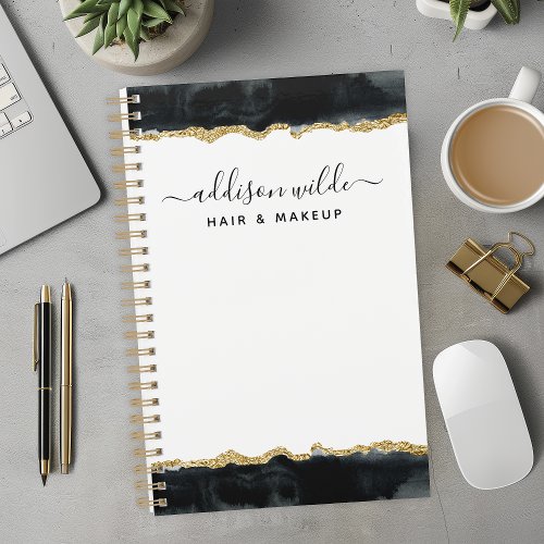 Black And Gold Watercolor Business Planner