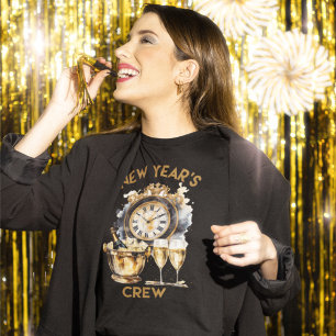 Black and Gold Watercolor New Years Crew Tri-Blend Shirt