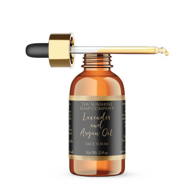 Black and Gold Waterproof Cosmetics Dropper Bottle Labels (Creator Uploaded)