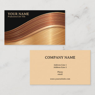 Black and Gold Wave Generic Adaptable Business Card