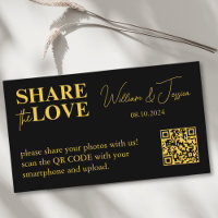 Black And Gold Wedding Album Photo Sharing QR Code