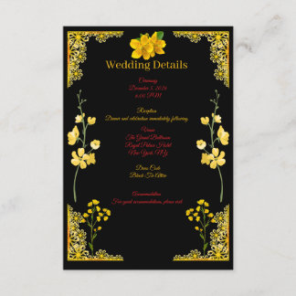 Black and Gold Wedding Enclosure Card