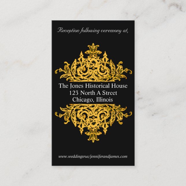 Black and Gold Wedding enclosure cards (Front)