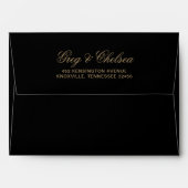 Black and Gold wedding Envelope (Back (Top Flap))