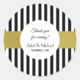 Black and Gold Wedding Favor Stickers