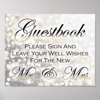 Black and Gold Wedding Guestbook Sign