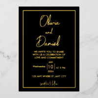Black and Gold wedding invitation cards 