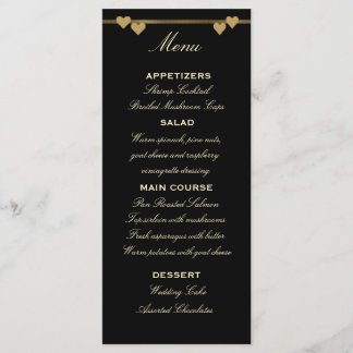 Black and Gold Wedding Menu Template