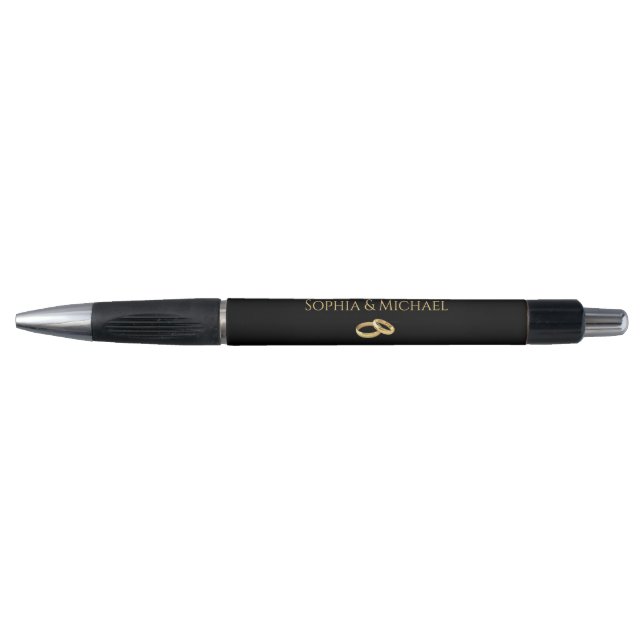 Black and Gold-Wedding- Pen (Front)